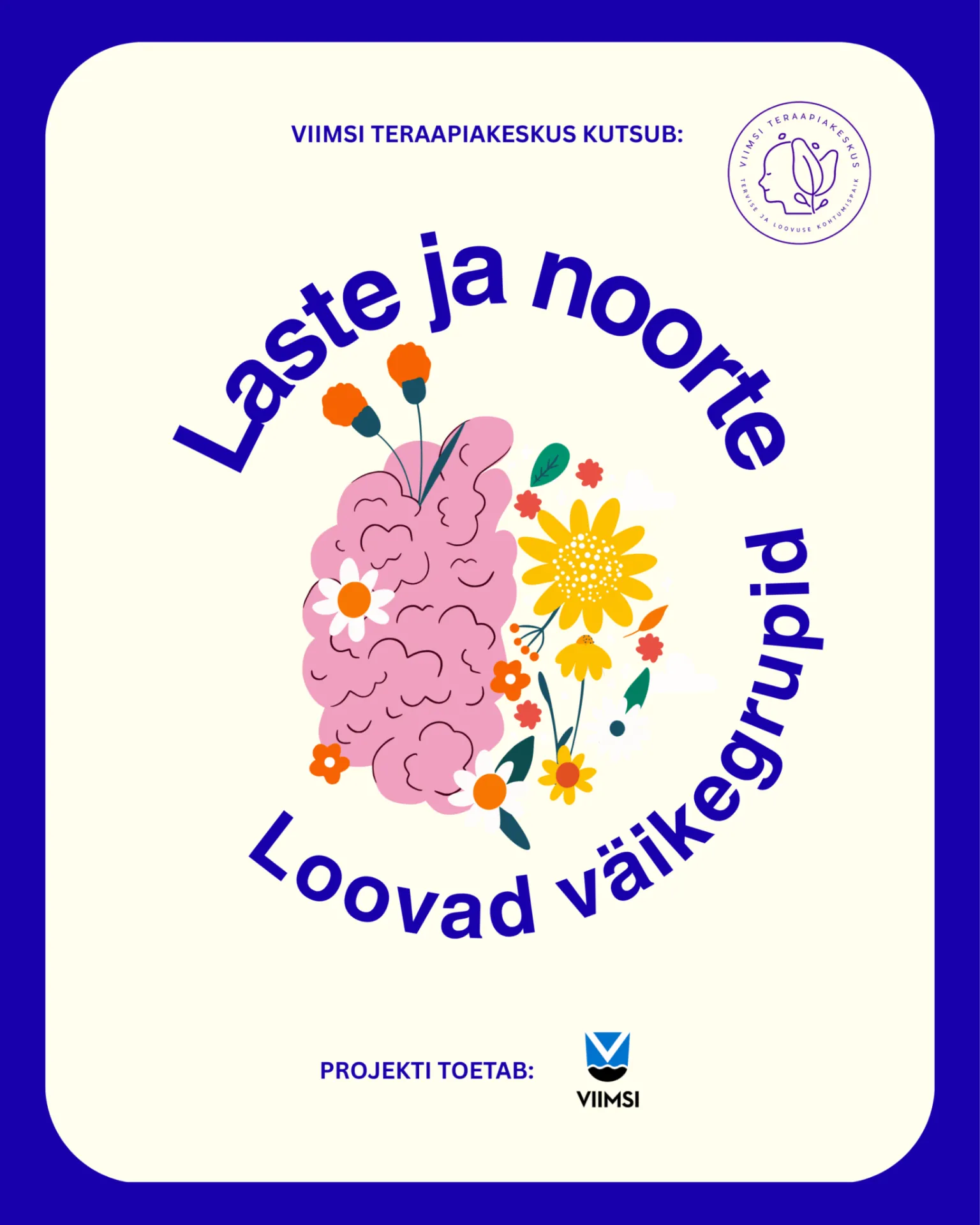 Viimsi Teraapiakeskus — Laste ja noorte loovad väikegrupid plakat